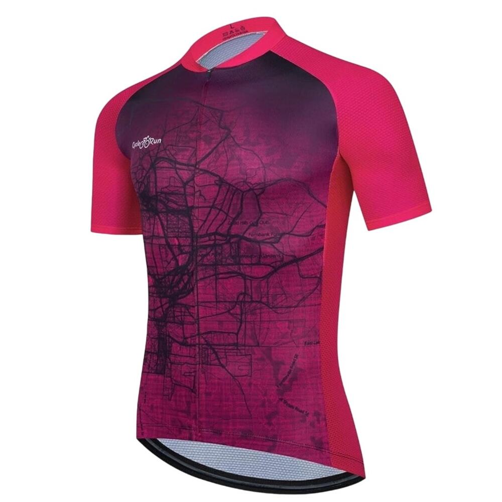 Cycle-Run Women's Short Sleeve with 3 Rear Pockets Pink Size 3XL